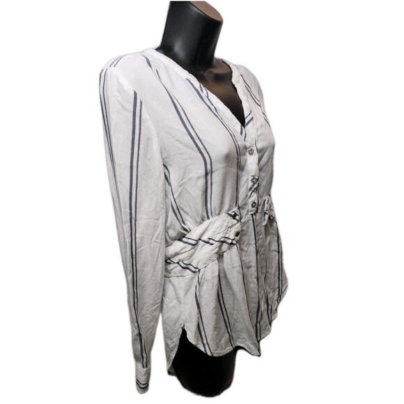 Women's Small High Vibrations casual-chic Stripe Mini Shirt Dress By Soho - Picture 11 of 16